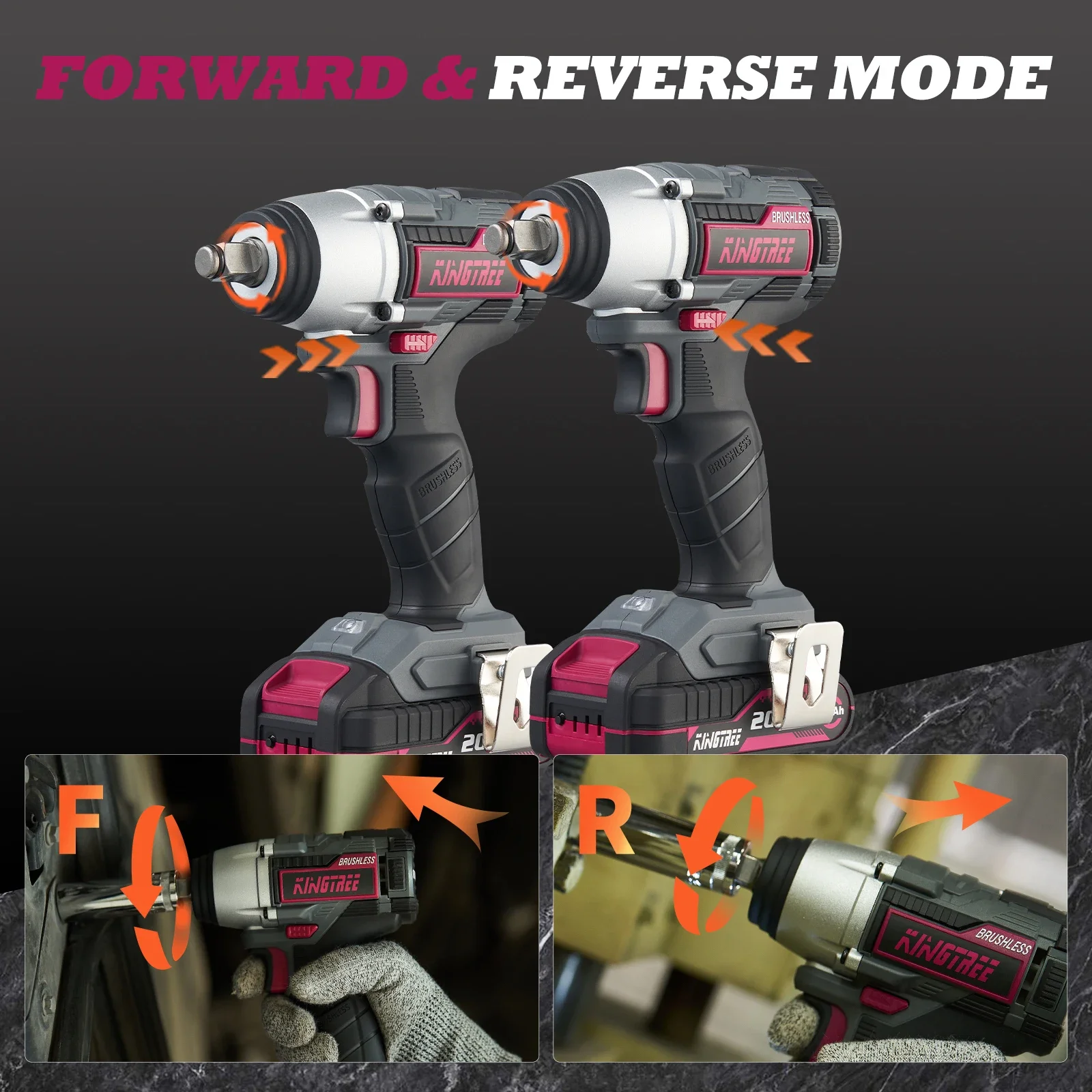 Шуруповерт ударный Kingtree аккумуляторный 20 в 300 Н · м
