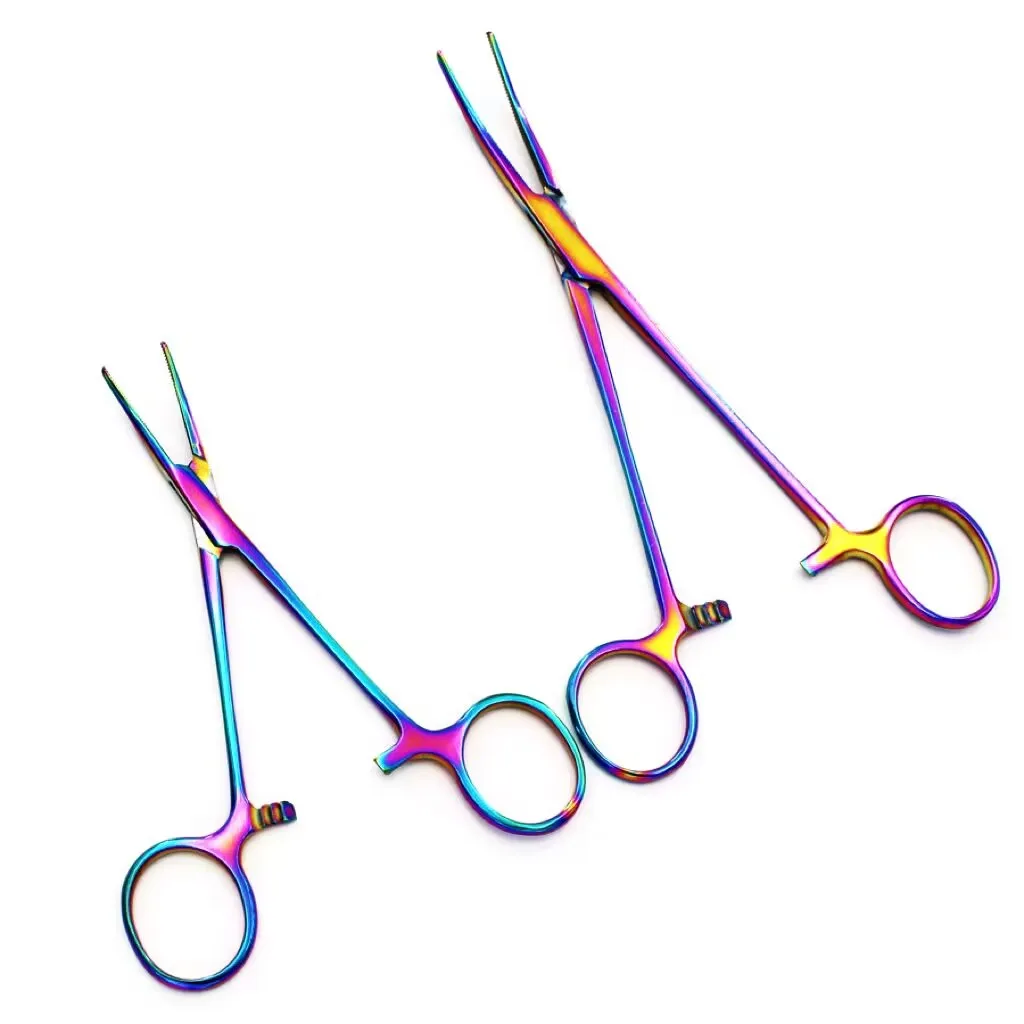 

Curved/straight Hemostatic Multi Steel Forceps Forceps Color Fishing Rainbow Clips Stainless Hemostat With By Titanium Coating