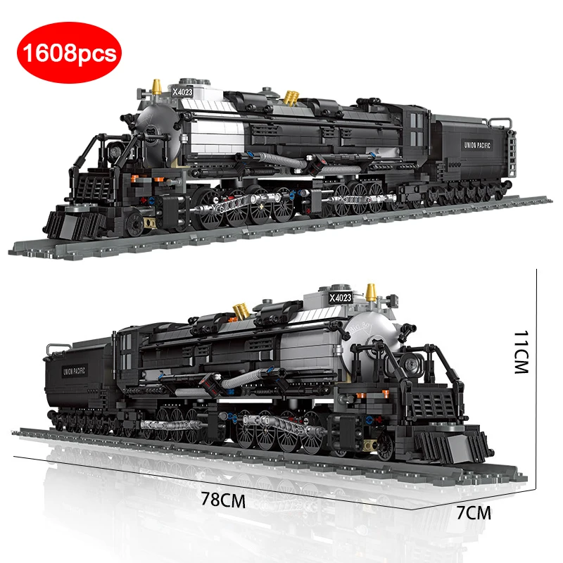 

Technical Steam Locomotive The Union Pacific Big Boy Model Building Blocks City Railway Train Bricks Toys Gifts for Children Boy