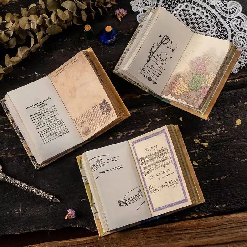 

Новая книга ручной работы в твердом переплете, ретро материал, литературная карта ностальгии, английская газета, мини карманная книга, блокнот, подарок для детей, память
