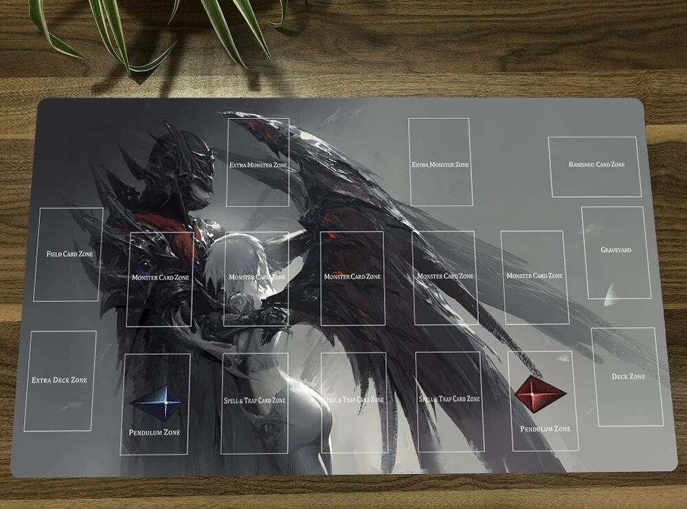 

YuGiOh GX Yubel & Jaden Yuki TCG Mat Trading Card Game Mat CCG Playmat Anti-slip Rubber Mouse Pad Desk Play Mat & Zones 60x35cm