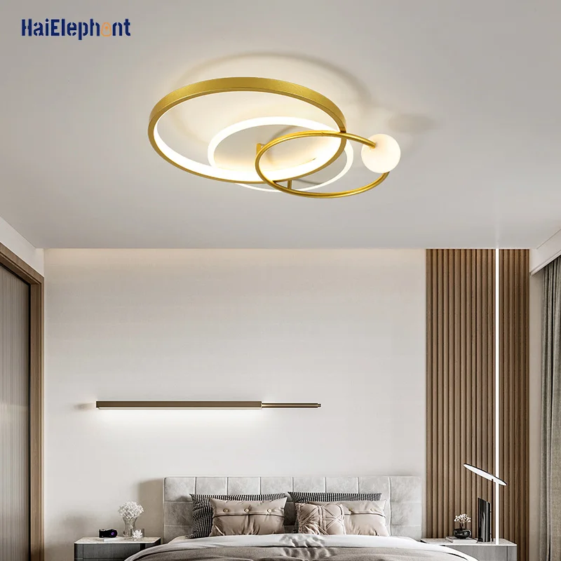 Modern Gold Black LED Ceiling Chandelier Lamps For Living Room Bedroom Study Surface Mounted Lights Home Decor Lighting Fixtures