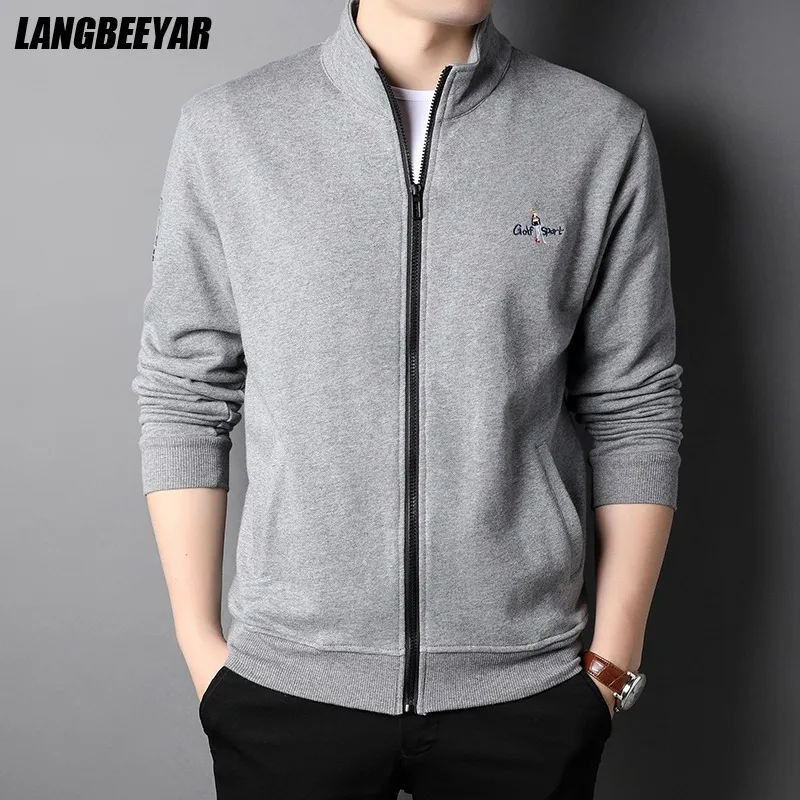 

Высококачественная 100% хлопковая новая брендовая дизайнерская Повседневная модная мужская толстовка на молнии, классические трендовые ули...