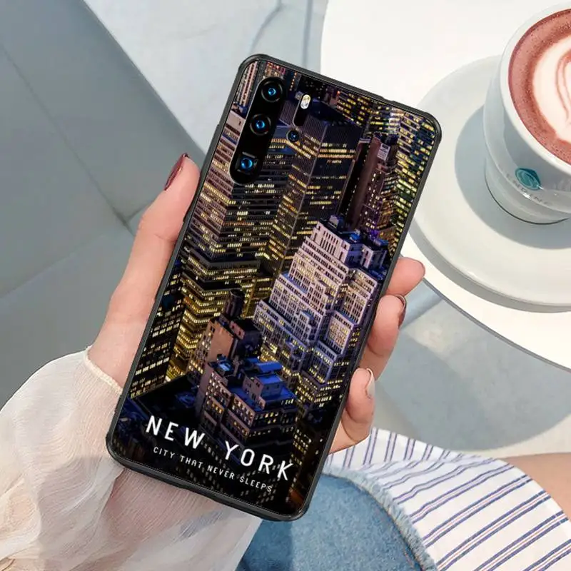 Чехол для телефона с изображением ночного Нью-Йорка здания США