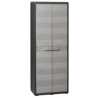 outdoor patio locker locking large storage cabinets home garden cabinet with 3 shelves black and gray