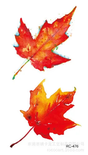 

3/pcs Red Maple Leaf Tattoo Stickers For Woman Man Body Fake Tattoo Color Flower Temporary Tattoos Young Girls Party Tatoo Cute