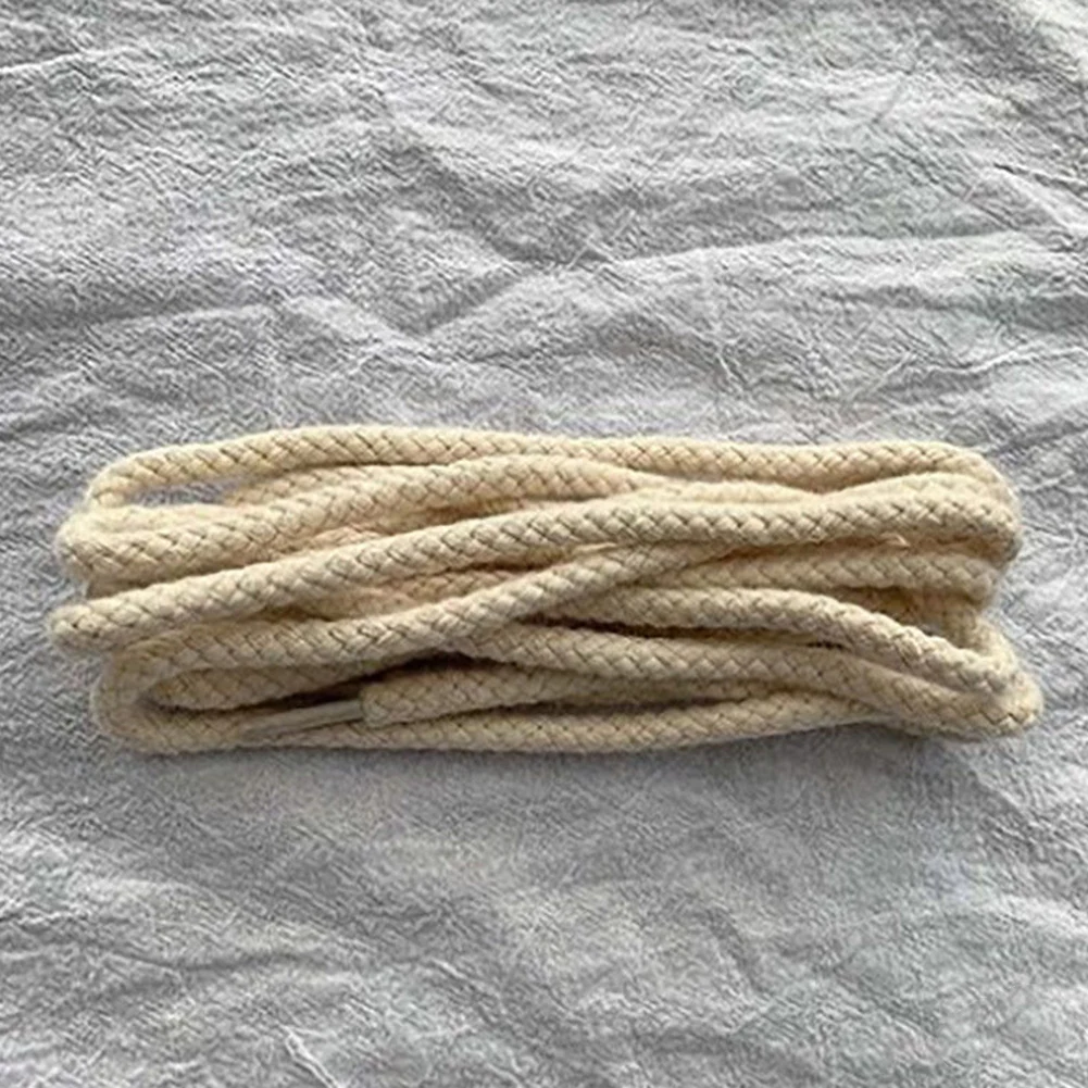 Linen Cotton Weaving Style Twisted Rope Shoelaces Low-top Canvas Beige Pink Shoes Laces Women Men Sneaker Shoelaces Dropship