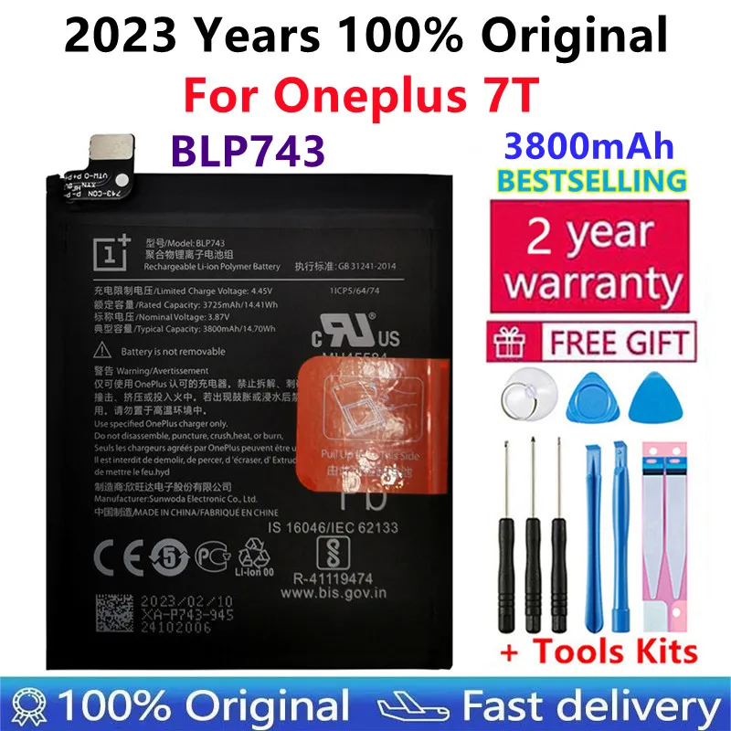 

New Original Battery BLP743 3800mAh For Oneplus 7T One Plus 7T Phone Battery High Capacity OnePlus Phone Batteries Free Tools