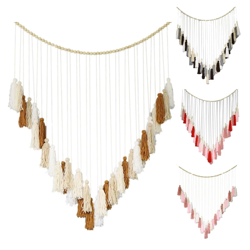 

Big Macrame Wall Hanging Tapestry With Tassels Hand Woven Nordic Style