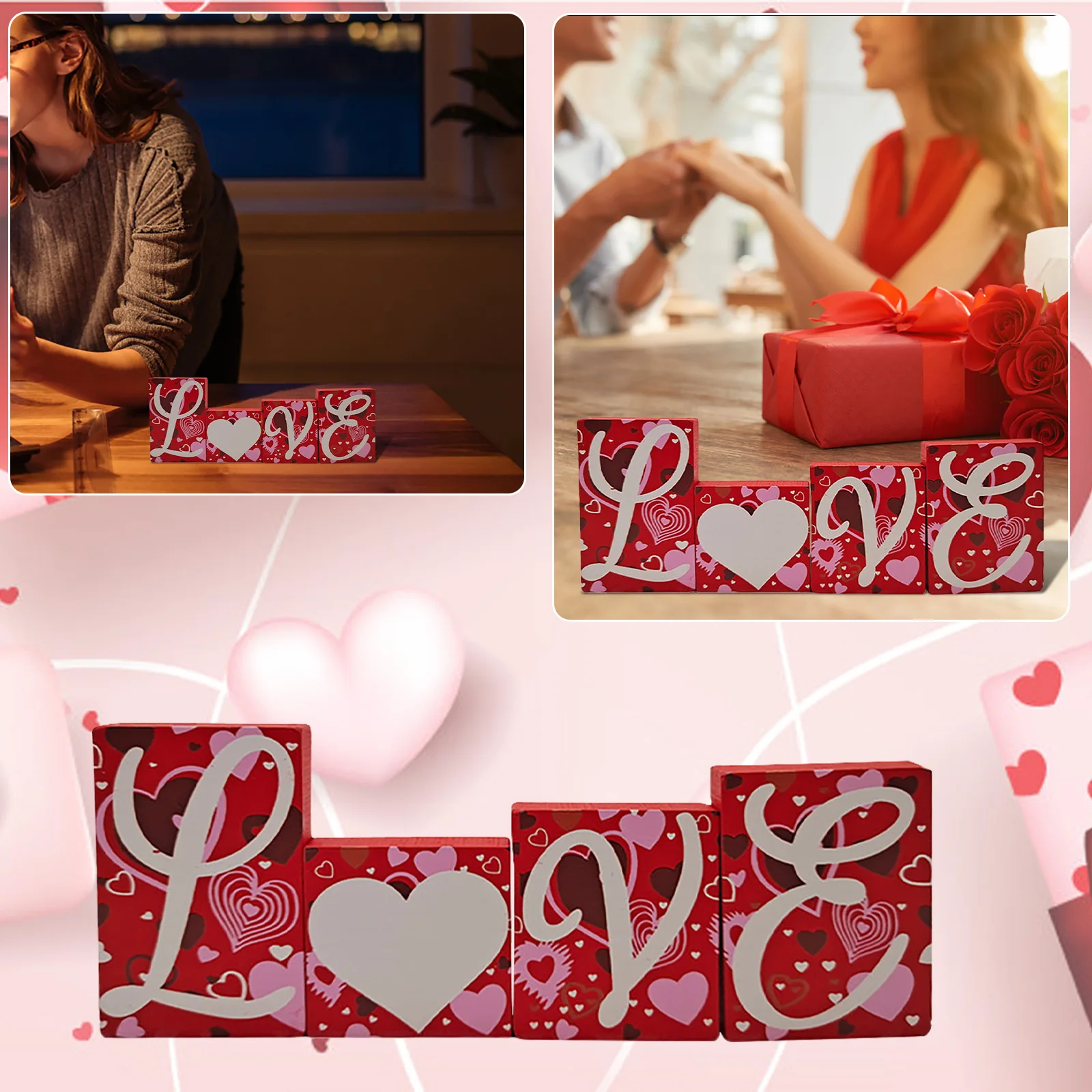 

Украшение самолета с надписью LOVE, украшения для свадьбы, красные искусственные деревянные поделки для пар, орнамент гиппопотама