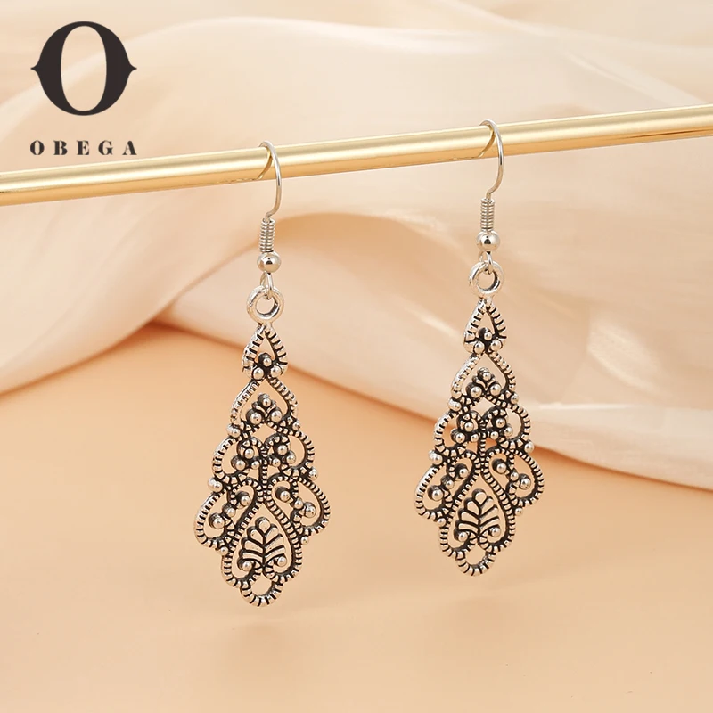 

Винтажные висячие серьги oplea в виде листьев для женщин, классические черные женские серьги в готическом стиле, уникальная модель 2023