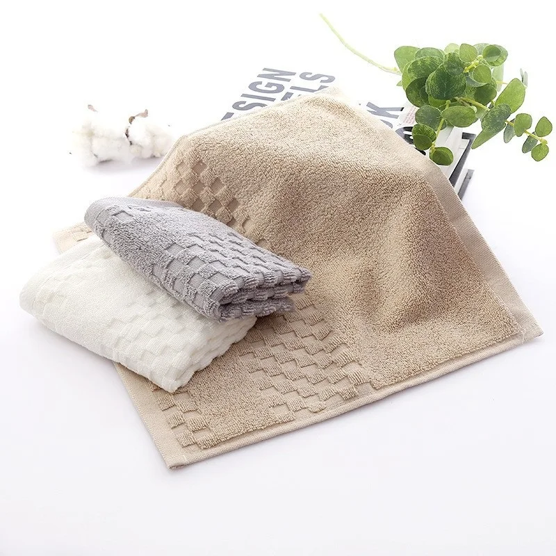 

High Quality 100% Cotton Face Hand Towels for Adults Home Life Plaid Hand Towel Face Care Bathroom Sport Cotton Towel 34x34cm