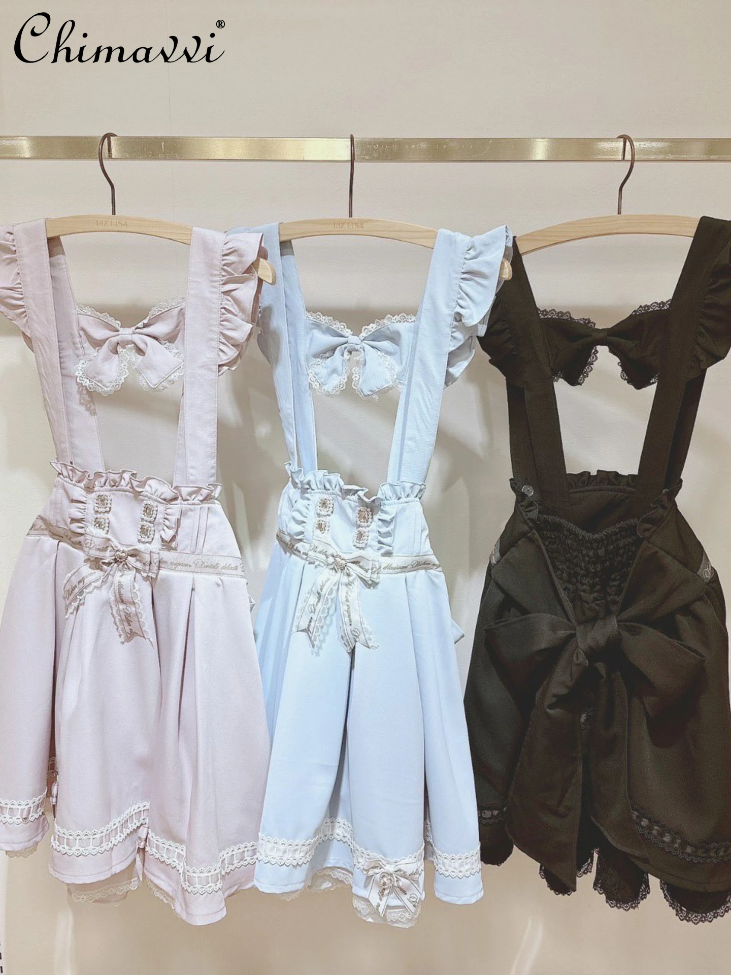 

Japanese Style Sweet Cute Detachable Multi-Layer Suspender Skirt Summer New Girly Style High Waist Slim Skirt Women Lolita Skirt