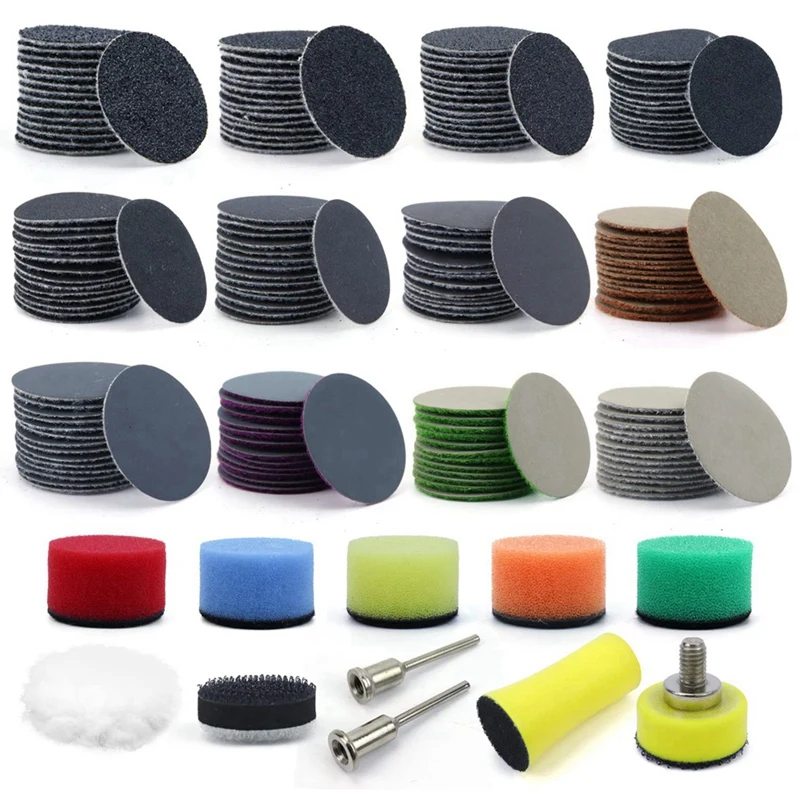 

191PCS 1Inch Sanding Discs Hook and Loop Wet Dry Sandpaper with Backing Pad,Polishing Pads for Drill Grinder Rotary Tool