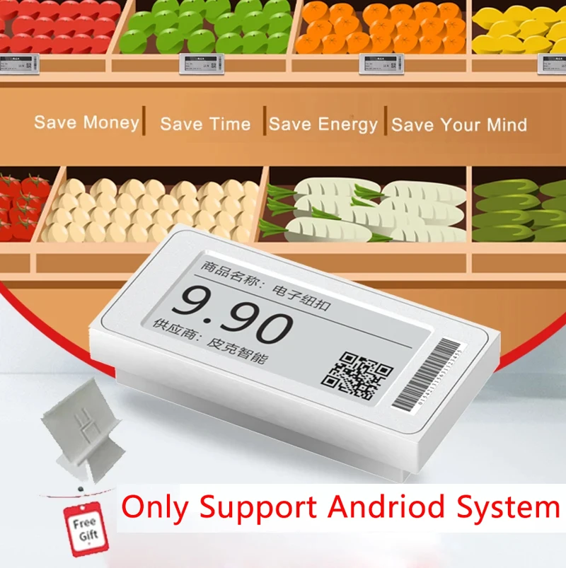 Ценник электронный с адаптером для фиксации, 2,1 дюйма, 1 комплект ...