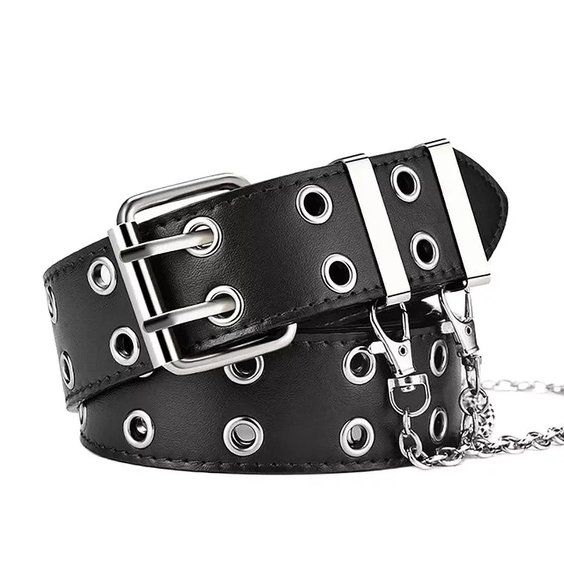 

New in Alloy women Belts Chain luxury for Genuine Leather New style Pin Buckle Jeans Decorative Ladies Retro Decorative Punk y2k