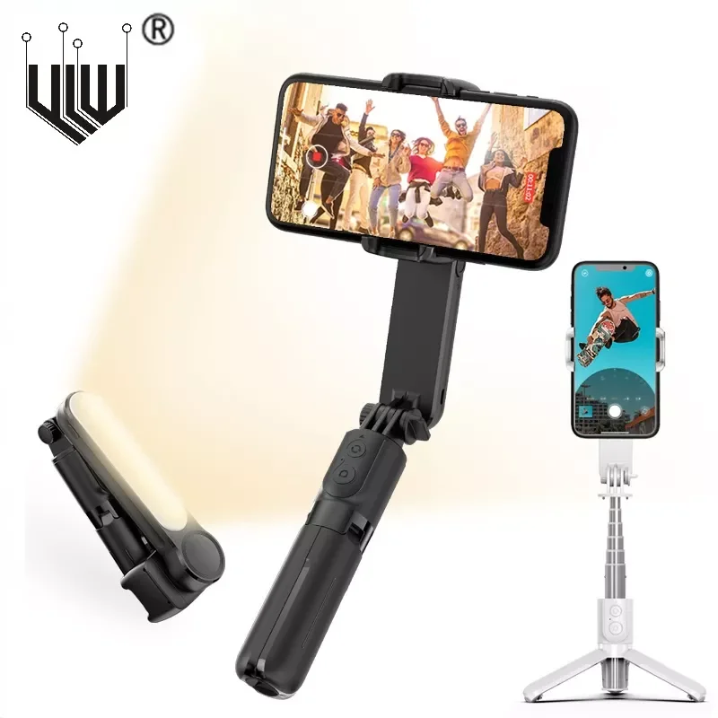 

Folding Mobile Phone Selfie Stick Tripod Mini Wireless Bluetooth Handheld Gimbal Stabilizer Light Supplement For IOS Android