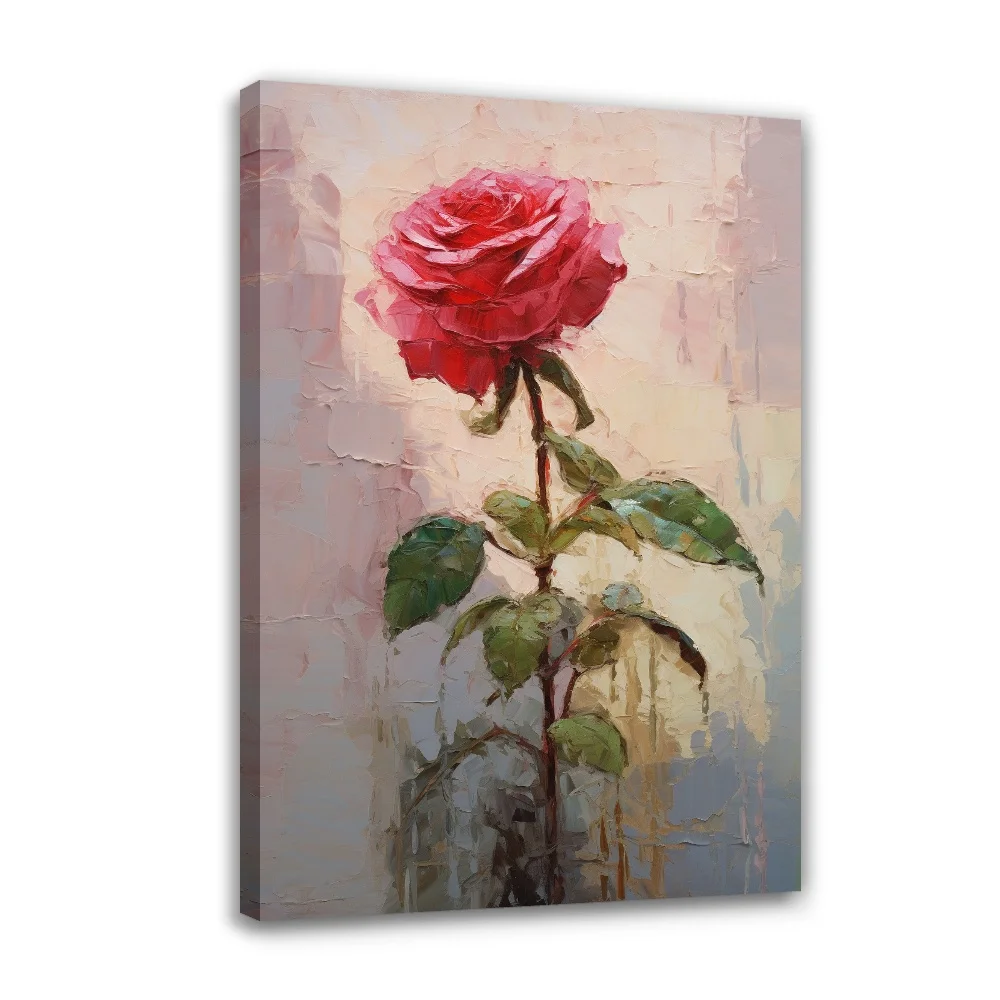 

Forbeauty Knife Red Rose Spray Printing Canvas Painting Waterproof And Block Wall Art Oil Paintings Poster For Home Decor