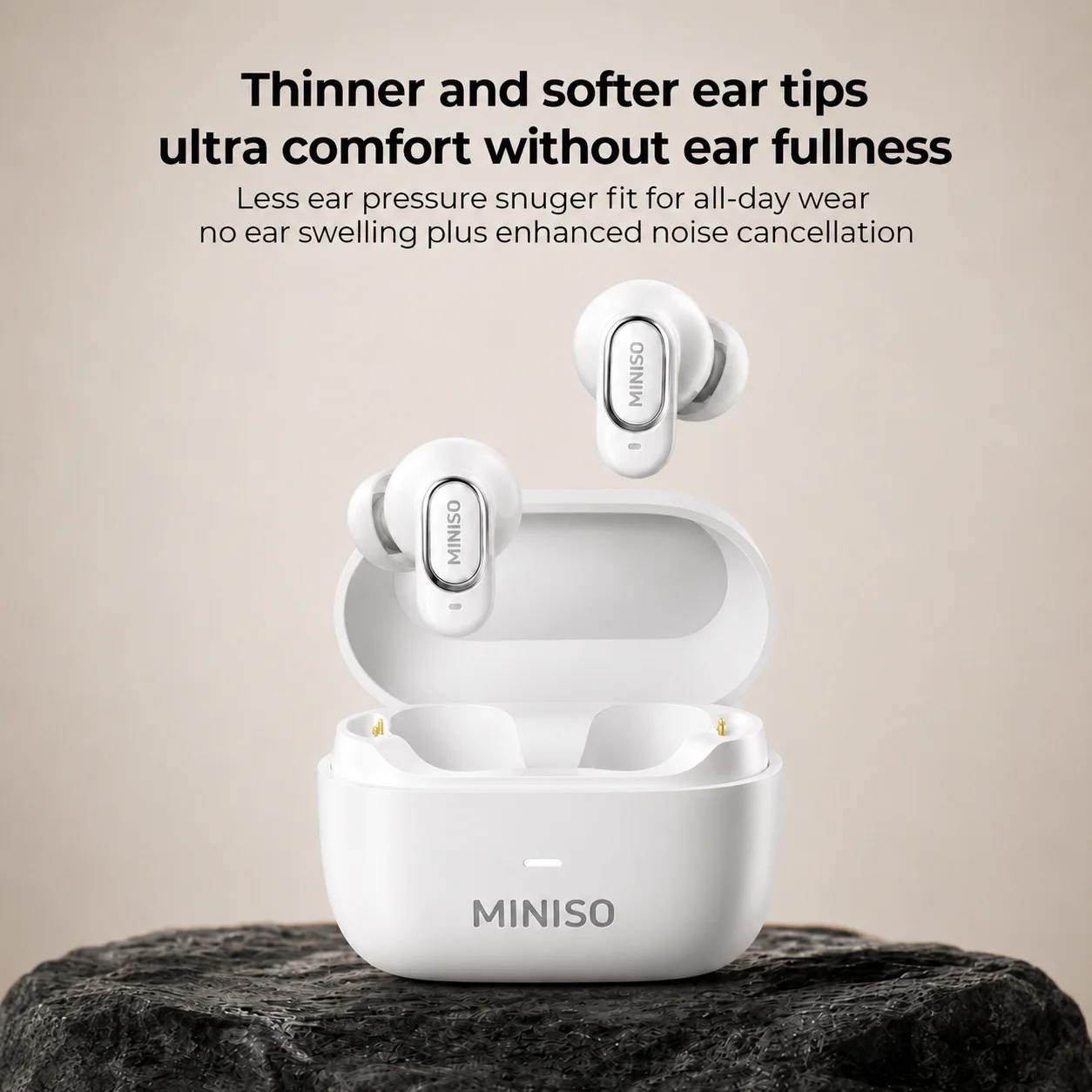Фото Беспроводные Bluetooth-наушники MINISO MS130 с низкой задержкой, комфортные внутриканальные наушники Macaron ENC, мягкие беспроводные наушники для путешествий и спорта №4