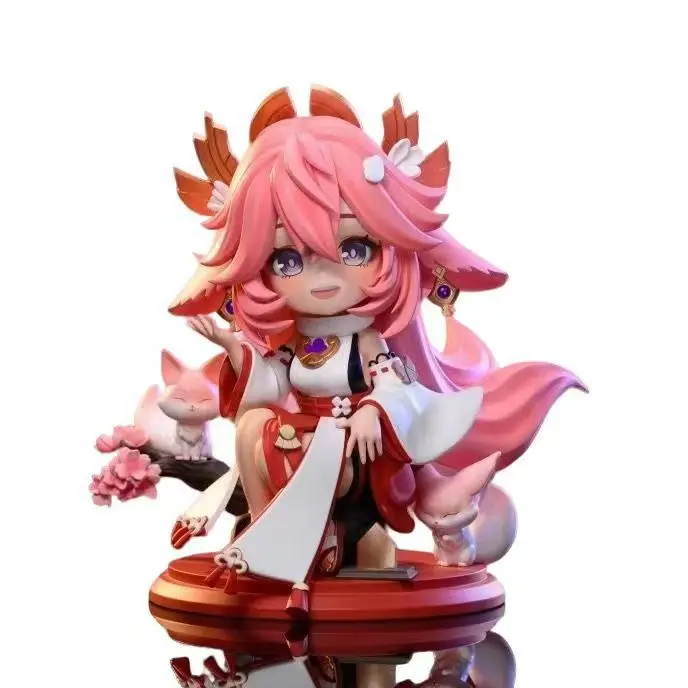 Фото 3 типа новой игры, аниме Genshin Impact Ganyu Hutao Yae Miko, фигурки из ПВХ, модель игрушки, кукла, орнамент, коллекционные украшения, подарки №5