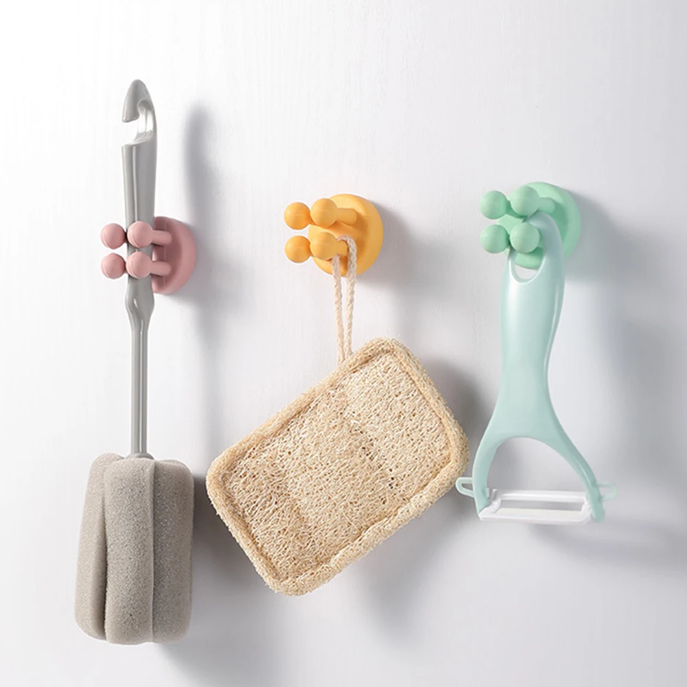 

Ins Silicon Razor Holder Self Adhesive Toothbrush Key Towel Hanger Hook Bathroom Wall Organizer Rack Kitchen Gadget Storage Rack