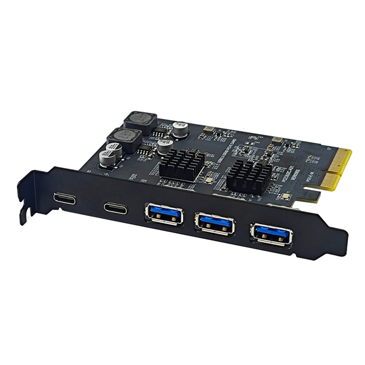 Адаптер PCI Express X4 на 2 порта типа C + 3 USB3.2 Gen2 10 Гбит/с ASM3142 чип VL822 Карта расширения USB