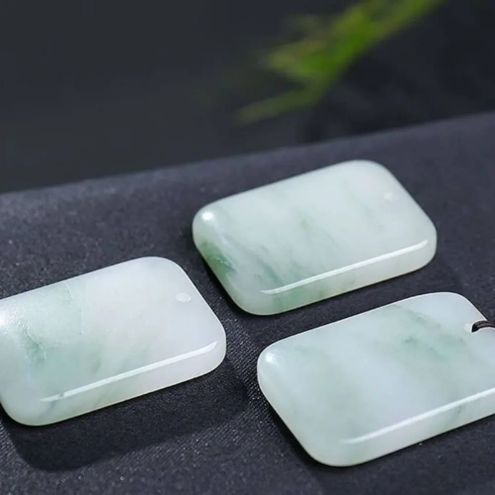 Ожерелье из натурального камня ручной работы кулон с зеленым нефритом для мужчин