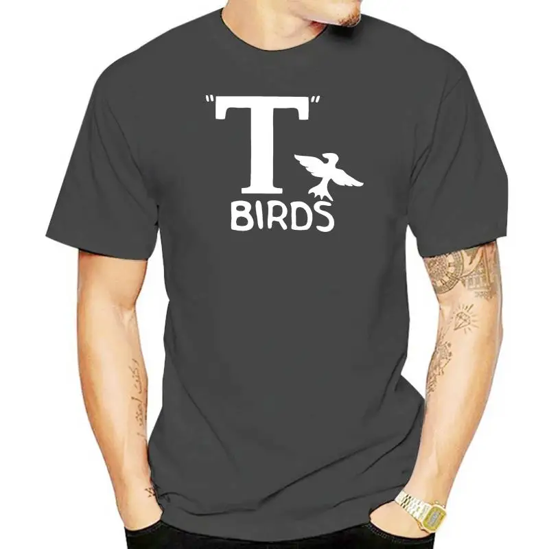 

T Birds T-Shirt Grease Black Jacket T-Bird John Travolta Transfer Stag Night Men