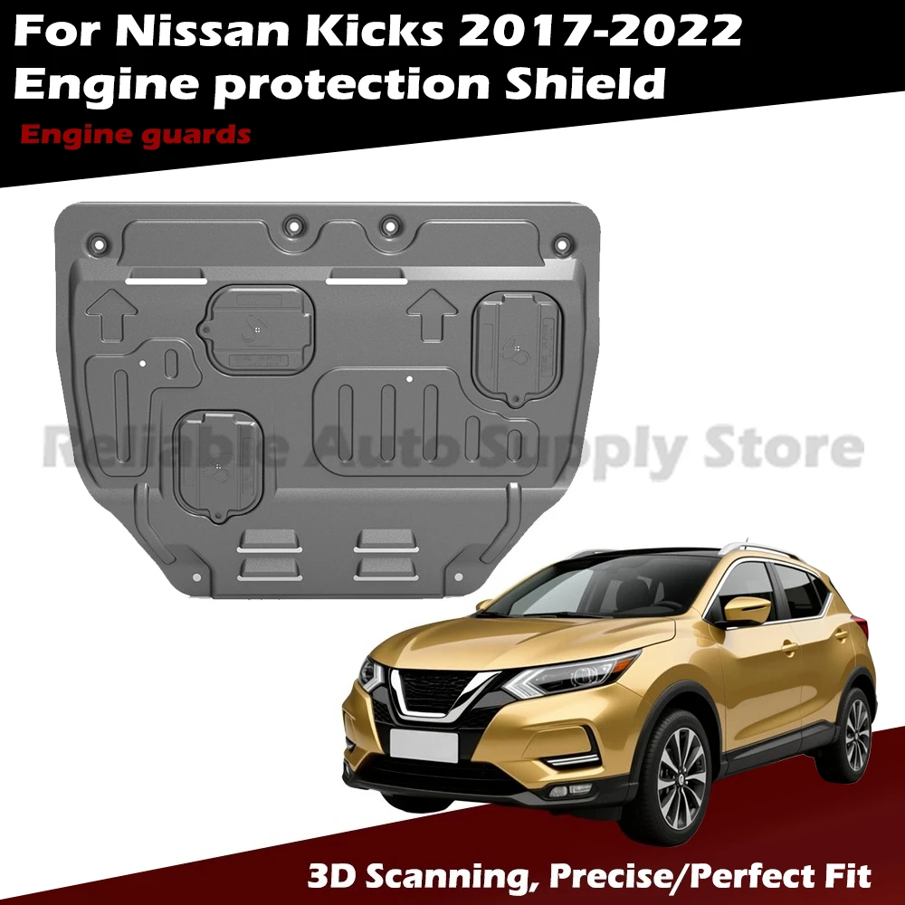 

3D сканированная прецизионная защита двигателя для Nissan Kicks 2017-2022, улучшенная безопасность вождения, усовершенствованная система защиты