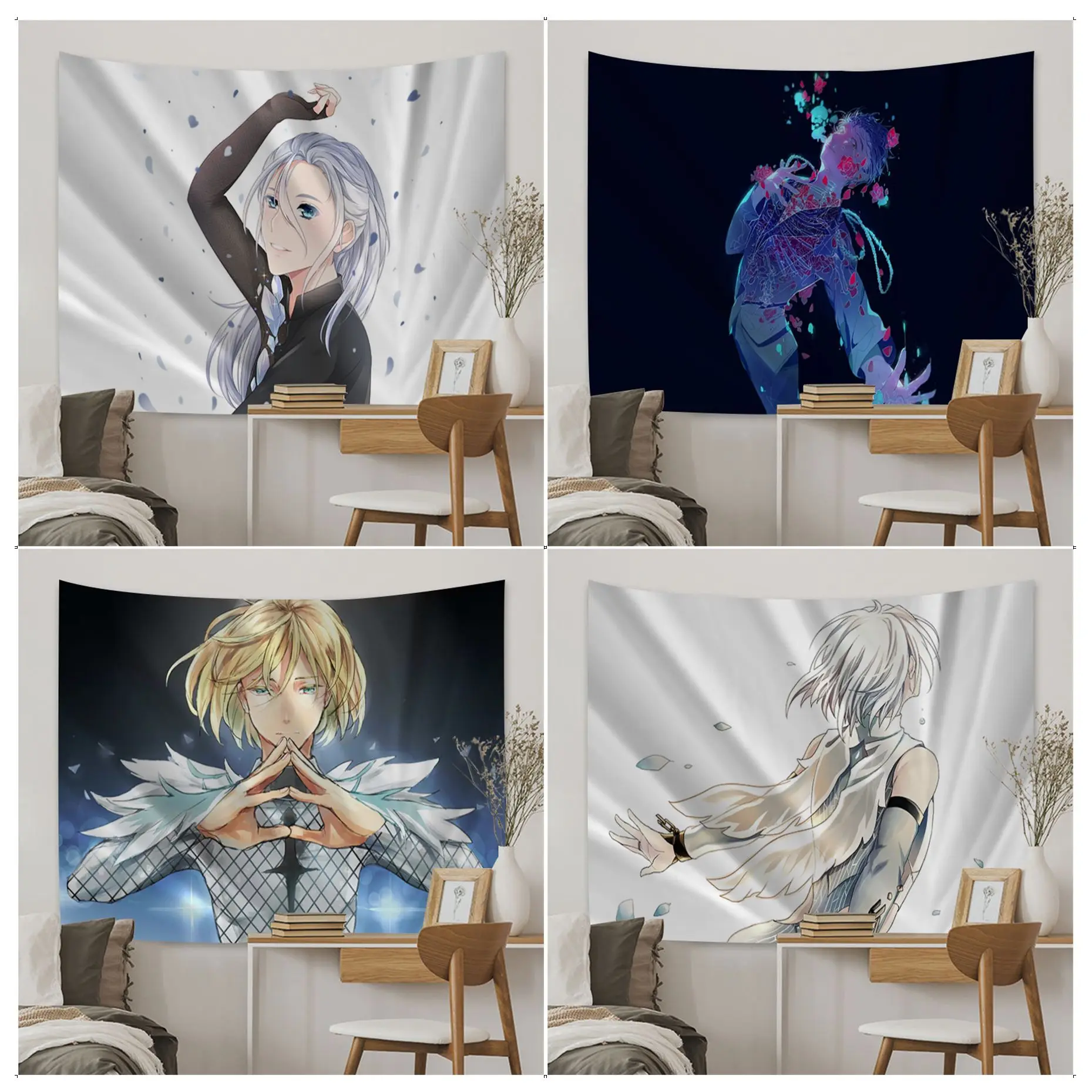 

YURI!!! On ICE Colorful Tapestry Wall Hanging Cheap Hippie Wall Hanging Bohemian Wall Tapestries Mandala Art Home Decor