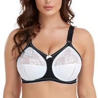 new blackwhite bra women lace bra full coverage thin wireless adjusted straps big minimizer bras plus size bra b c d cup