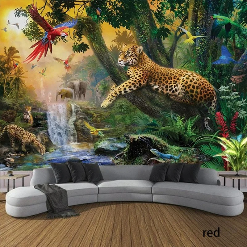 

Wall hanging decorative art bedroom tapestry forest king tiger leopard tapestry forest animal tapestry wall hanging aesthetics