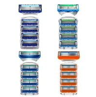 4pcslot safety shaving 5 layers razor blades compatible for men face care fit replace head manual shaver razor