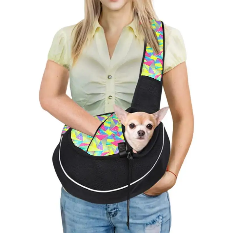 

Cat Carrying Bag Adjustable Zippered Sling Carrier For Dogs Soft Travel Crossbody Bag With Large Opening 3-10 Lbs Bearing Load