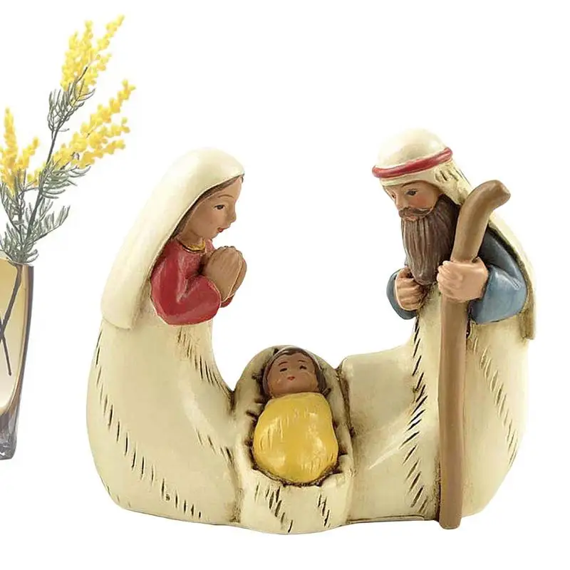 

Nativity Figurines | Beautiful Religious Standing Resin Statue | Delightful Holy Family Decorative Crafts Gift for Home and Gard