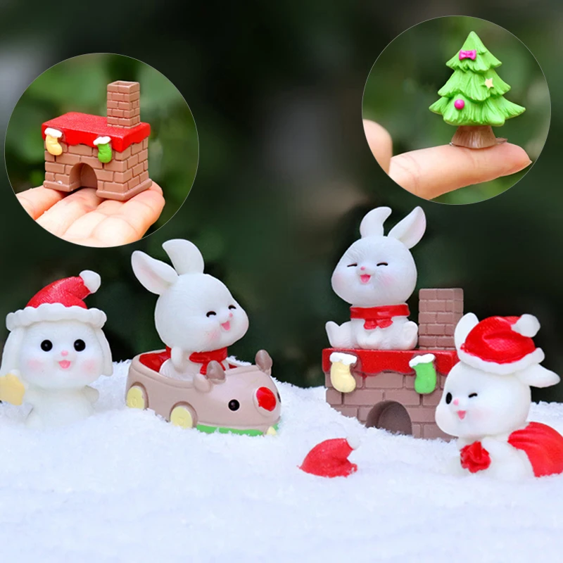 

1Pc Cartoon Rabbit Micro Landscape Decoration Lovely Animal House Cute Rabbit Gardening Plant Accessories