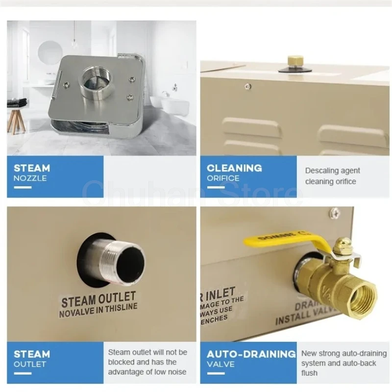 ChuHan 6/7/8/9 кВт парогенератор для сауны спа 220 В/380 В домашнего парового душа цифровой