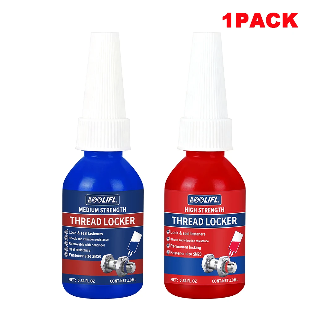 

LOOLIFL 10 Мл Синий И Красный Высокопрочный Автомобильный Герметик, Жидкий Клей Для Фиксации Резьбы, Водонепроницаемый