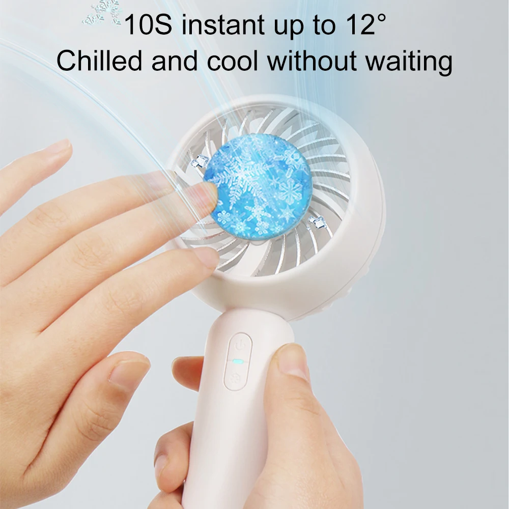 

Portable Mini Ice Compression Handheld Fan 3 Speed Adjustable Fans USB Rechargeable Ice Hockey Fan for Outdoor Travel Sport