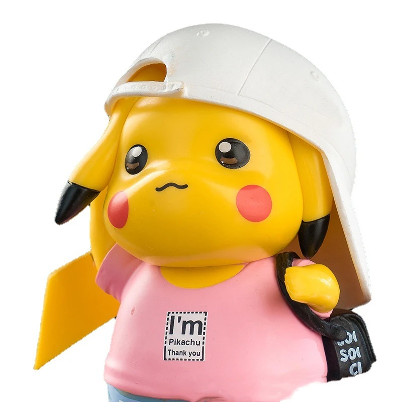 

Anime Pokemon Figure Tide Clothes with Hood Back Schoolbag Pikachu Peripheral Toys Desktop Ornaments