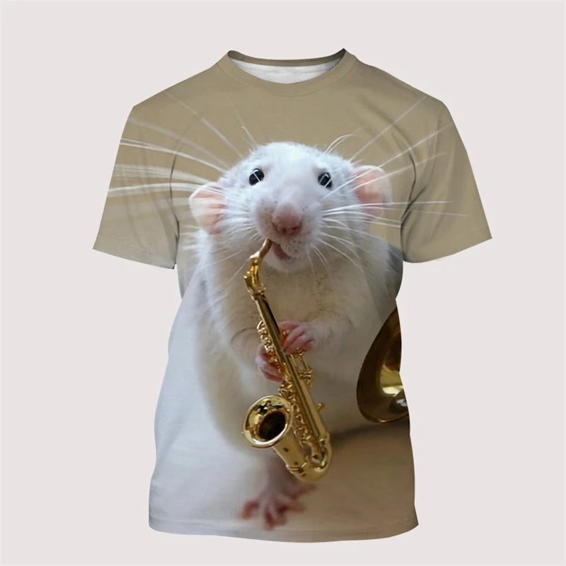 

2023 Fashion Interest Hip Hop Style 3d Animal Pattern O-neck T-Shirts Loose Comfortable Clothing Fibre Material Short Sleeve Top