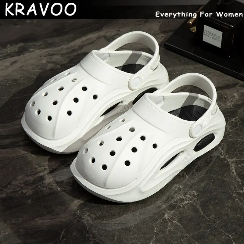 

KRAVOO Shoes For Women Solid Color Clogs Slippers Women's Soft Sole Non-slip Sandals Outdoor Casual Slipper Sandal Summer Shoes