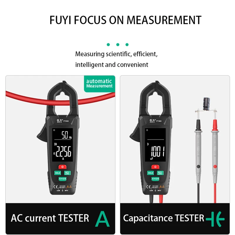 Цифровой токоизмерительный зажим FY382 вольтметр переменного тока с