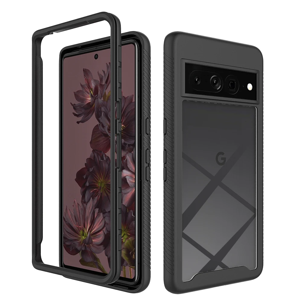 

2 in 1 Hybrid Rugged Armor Shockproof Case For Google Pixel 7 Pro Pixel 7A Pixel 7 Pixel 6 Pro 6A Transparent Acrylic Back Cover