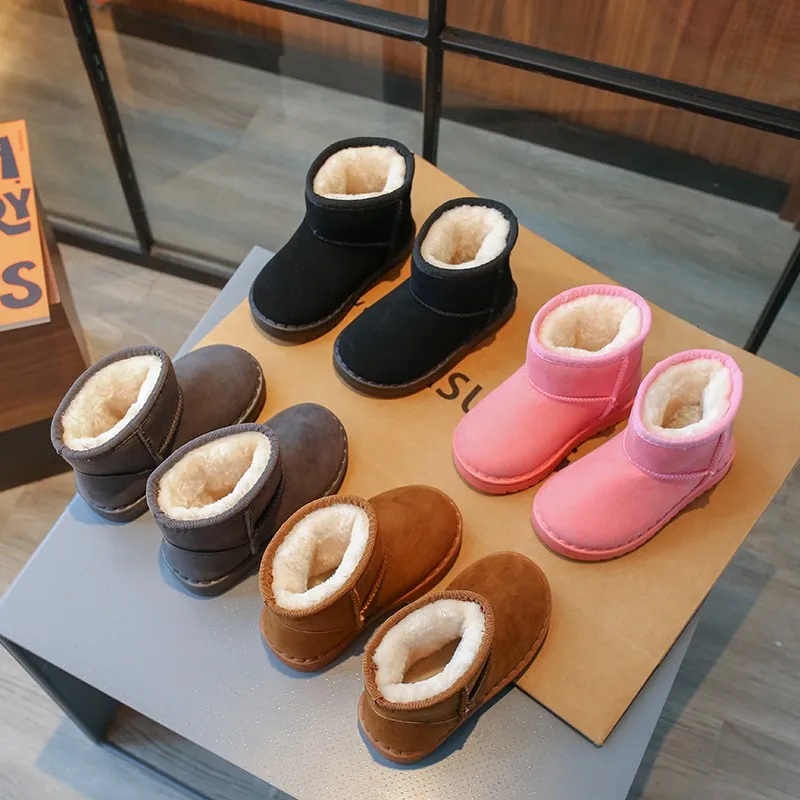 Красочные Детские Зимние Ботинки Нескользящая Обувь Без Шнуровки