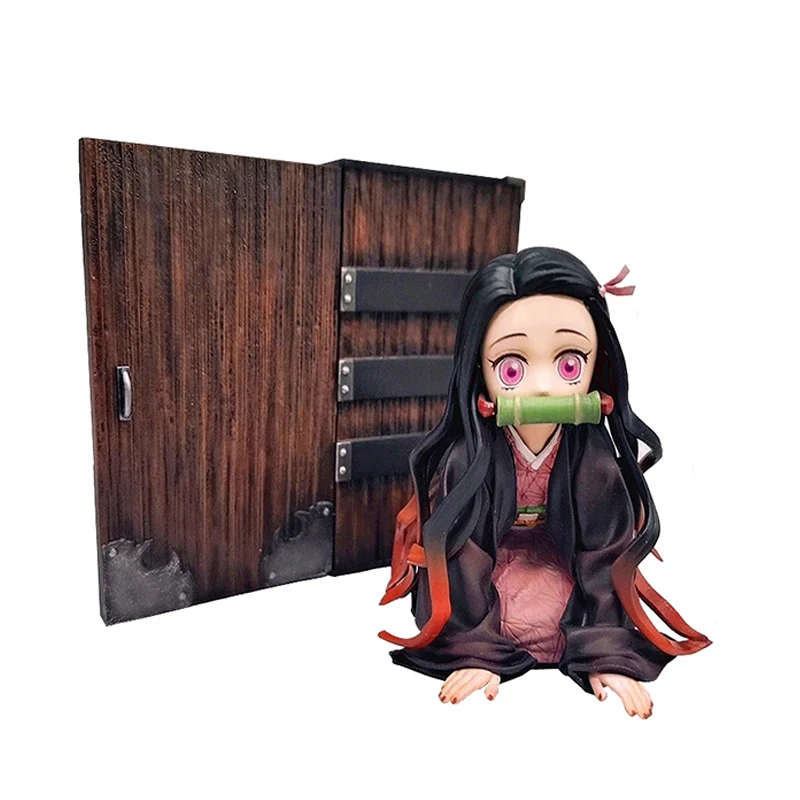 9CM Anime Figure Demon Slayer Kamado Nezuko Baby Form Kneeling Pose with Box Model Dolls Toy Gift Collect Boxed  PVC  Material