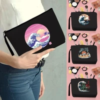 makeup bag wedding cosmetic organiser lady travel toiletry purse zipper pouch pencil case clutch bags wave series pattern