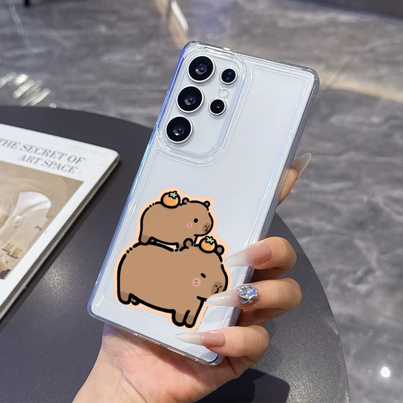 Фото Прозрачный мягкий чехол Orange Starlight Cute Bear для Samsung Galaxy S25 Ultra S20 FE S21 S22+ S23 Plus S24 S26 Edge №4