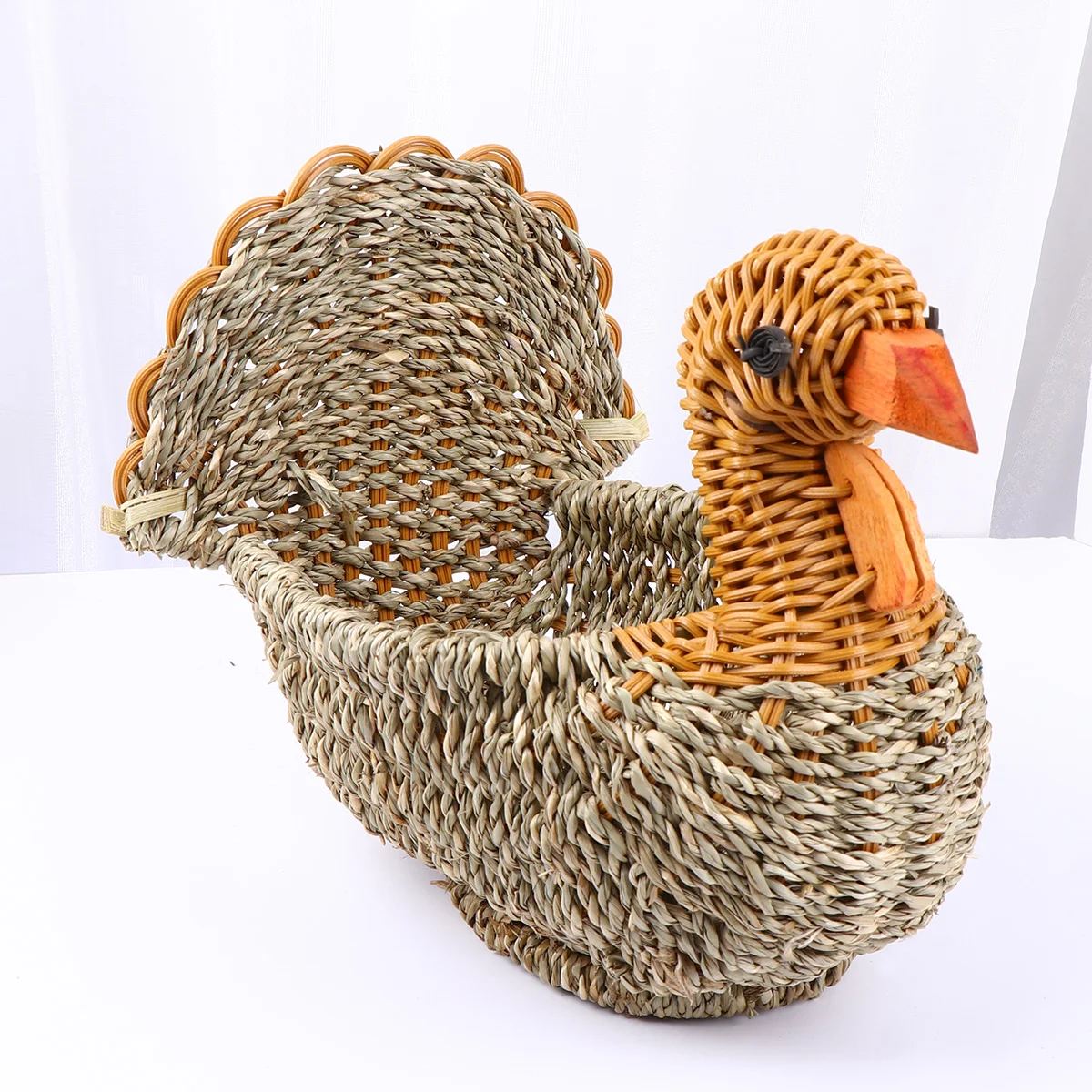 

Basket Storage Woven Baskets Rattan Organizer Bread Fruit Wicker Home Serving Turkey Straw Picnic Debris Tray House Chicken Egg