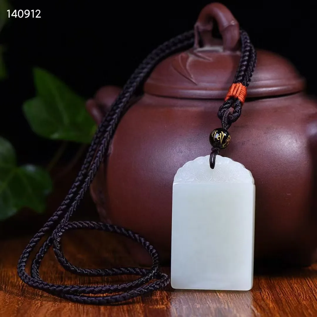 Натуральный 100% настоящий нефритовый кулон ожерелье ручной работы ожерелья с